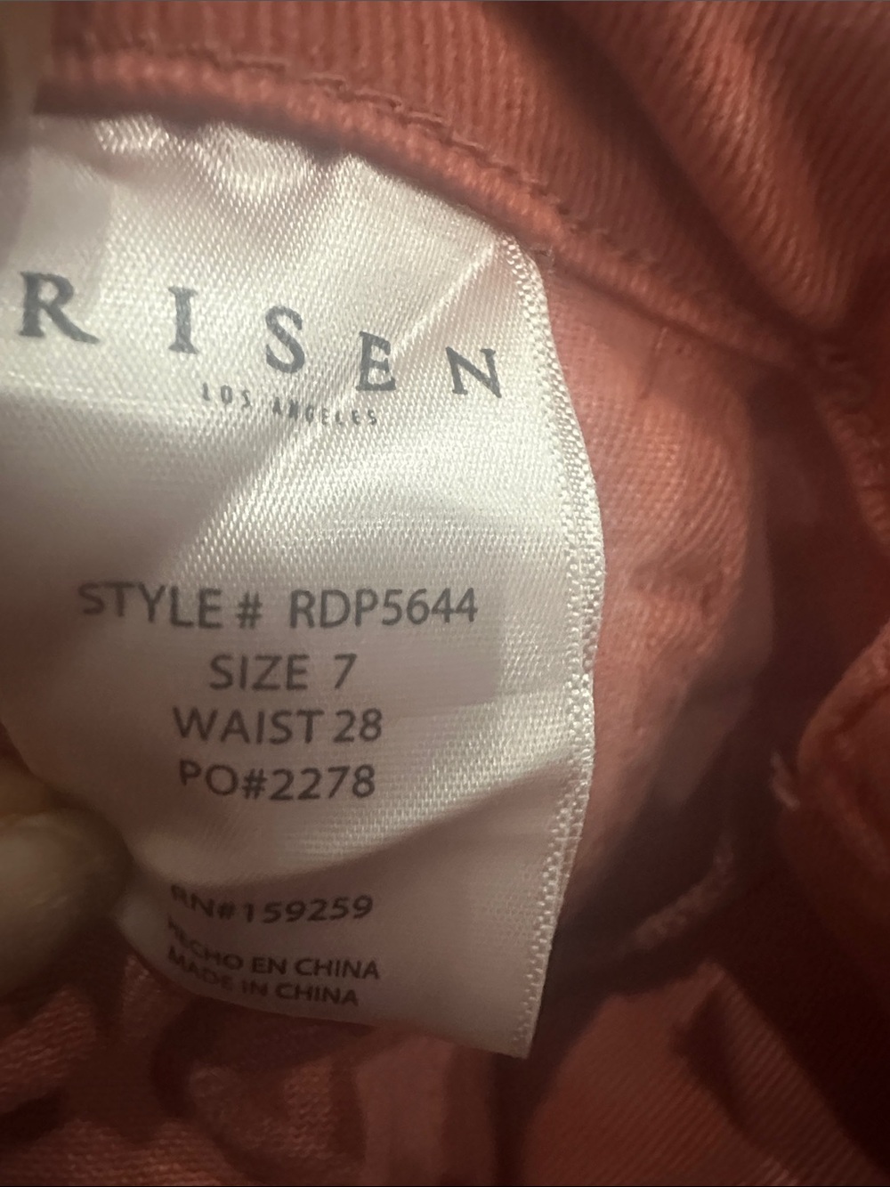 Risen Peach Blossom High-Rise Cargo Jeans Size 7/28 - Picture 10 of 10